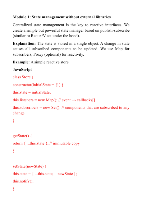 Introduction text for a PDF course on 'Horizon Code' with HTML/CSS/JS.