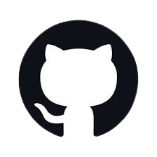 GitHub logo with a black circle and white silhouette of a cat.