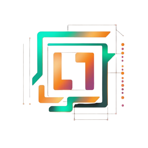 Colorful geometric logo design on a white background