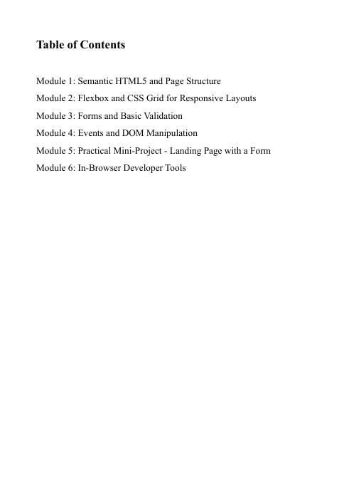 Introduction text for a PDF course on 'Nova Flow ' with HTML/CSS/JS.