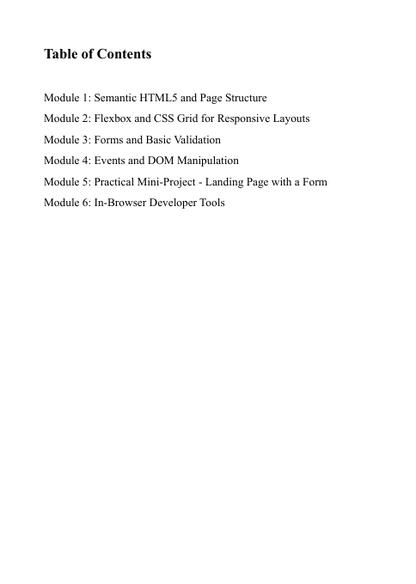 Introduction text for a PDF course on 'Nova Flow ' with HTML/CSS/JS.