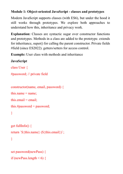 Introduction text for a PDF course on 'Vertex Echo ' with HTML/CSS/JS.